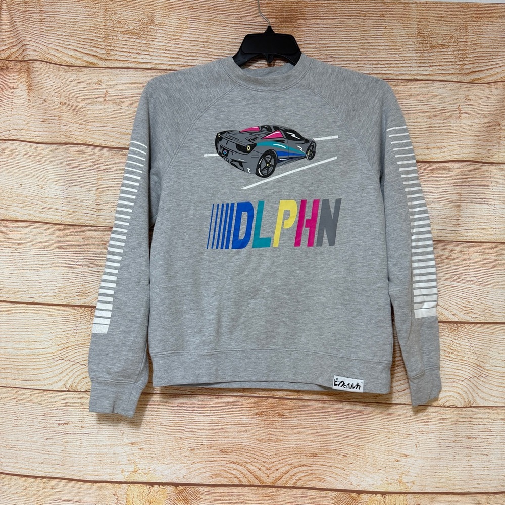 PINK DOLPHIN Dlphn Gray Sweatshirt Graphic Colorful Car Street-ware